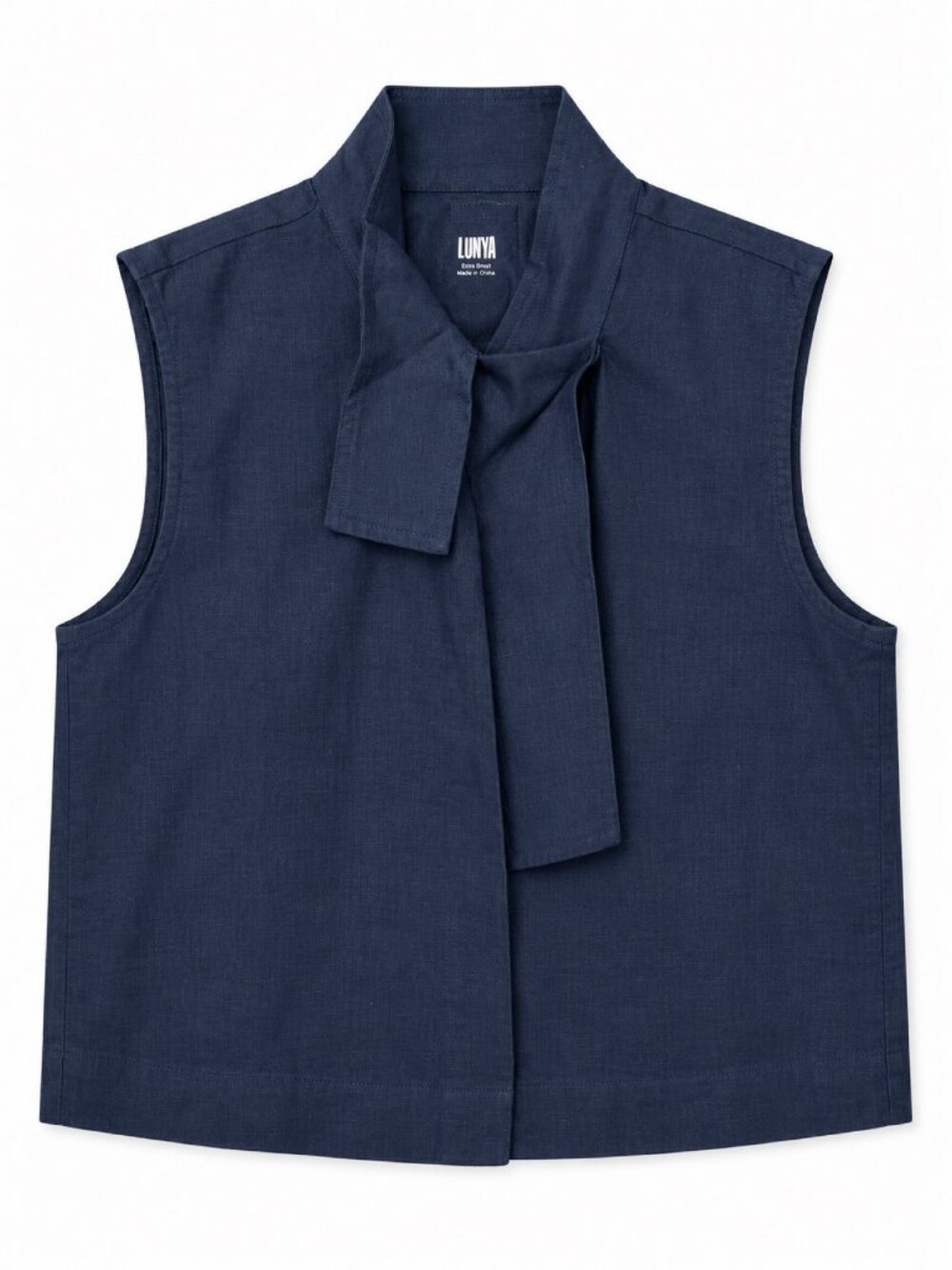 Lunya Linen Sleeveless Top — Navy — Size XS — NWT